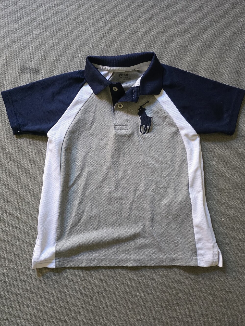 Polo by Ralph Lauren Men’s Grey & Navy Cotton Polo